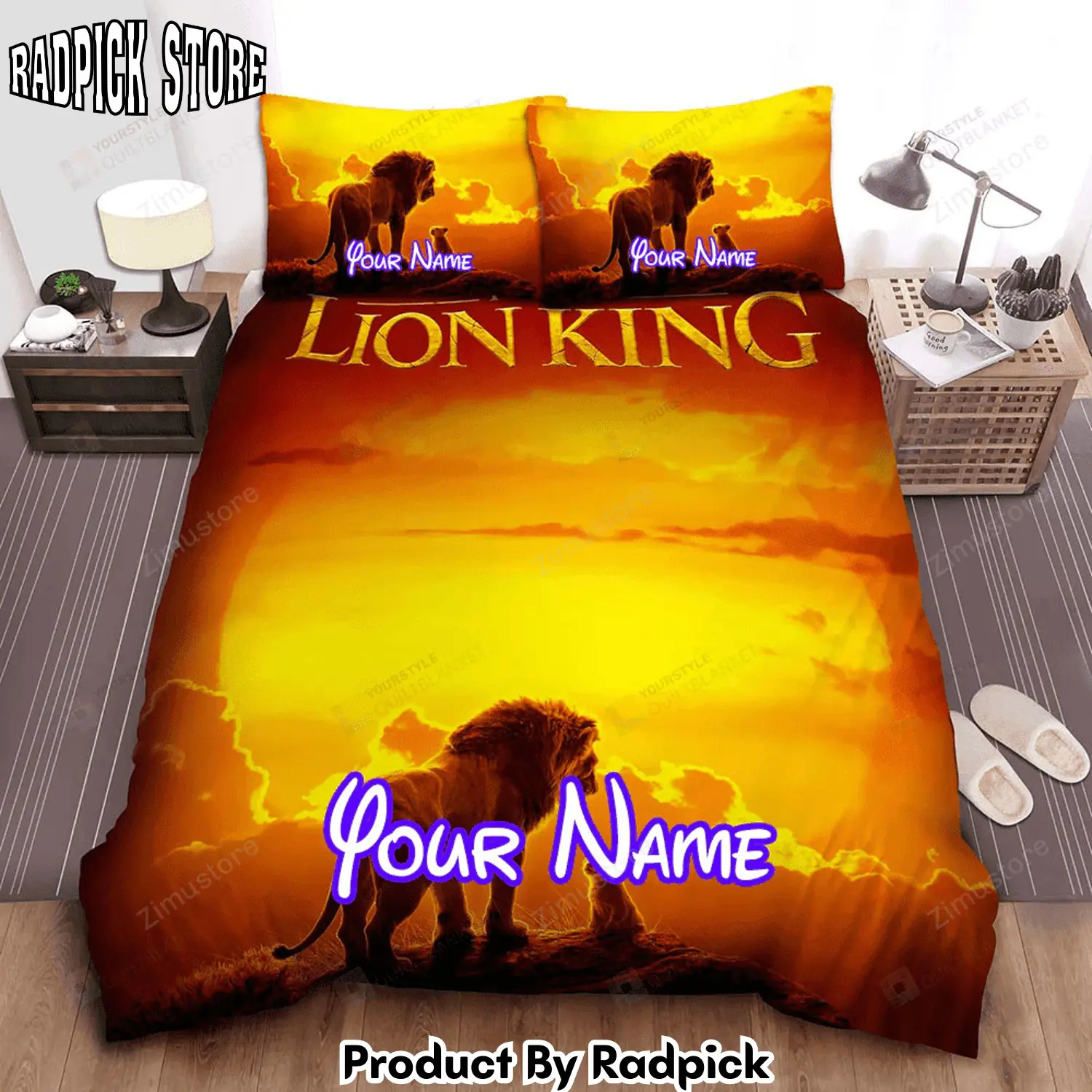 Radpick the lion king live action movie poster bed sheets spread comforter duvet cover personalized name bedding sets rp3271087